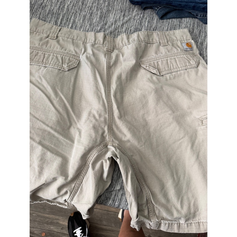 Carhartt Mens Relaxed Fit Cargo Shorts Tan Ripstop Cotton Size 42 Workwear